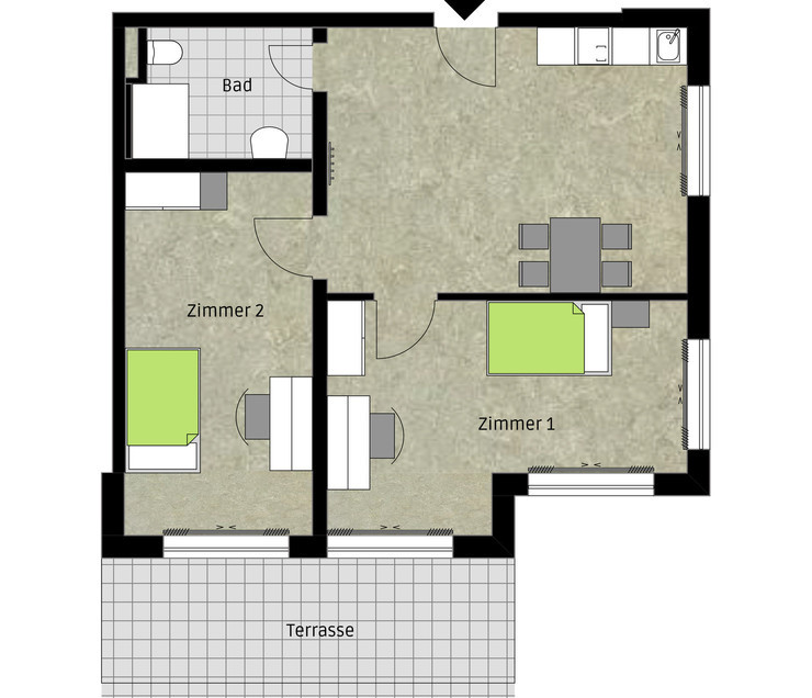 Zimmer in Wohngemeinschaft (WG 01, Zimmer 1)