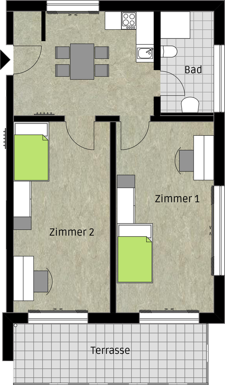 Zimmer in Wohngemeinschaft (WG 04, Zimmer 2)