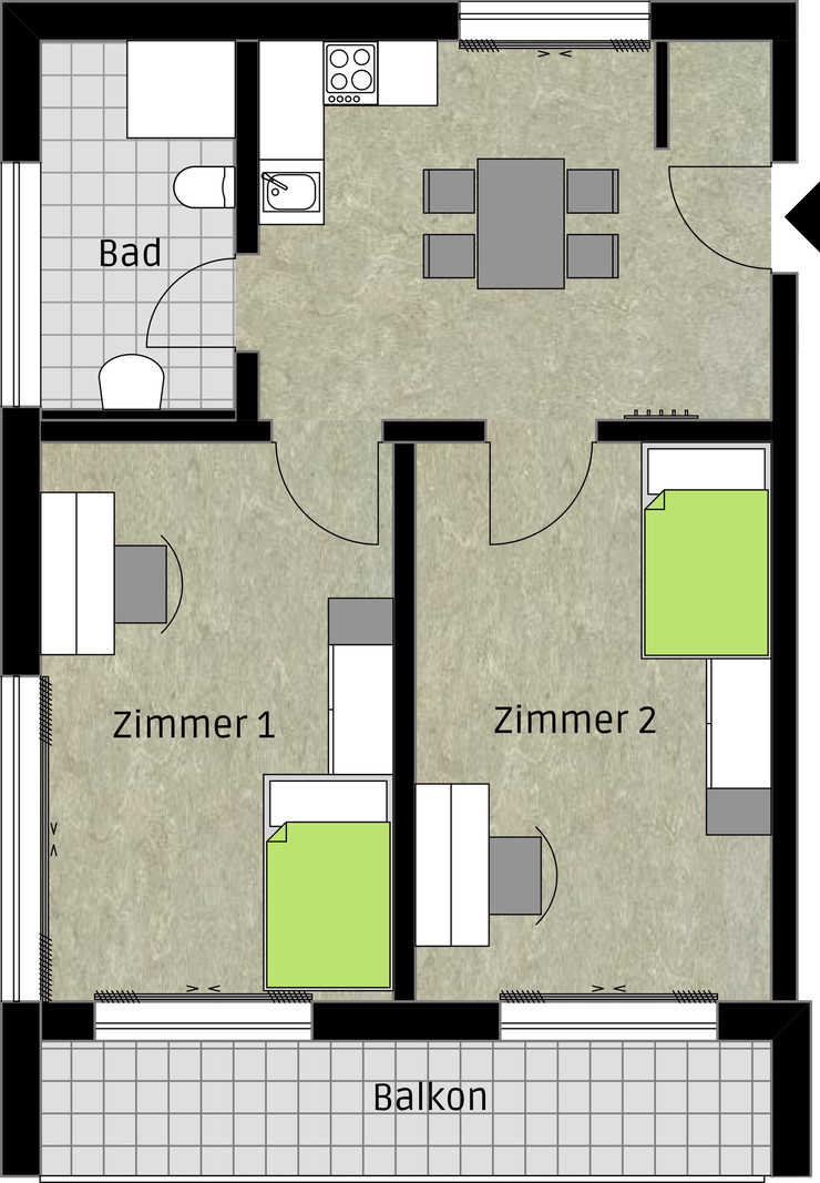 Zimmer in Wohngemeinschaft (WG 05, Zimmer 2)