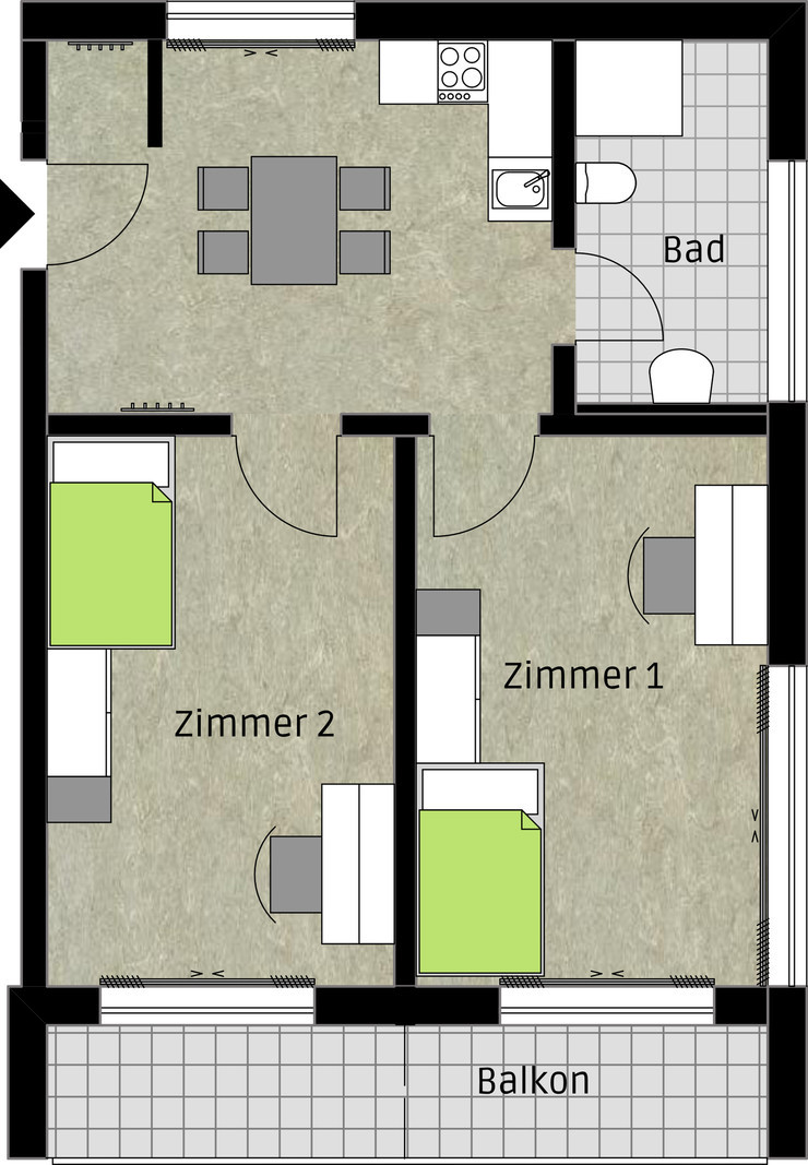 Zimmer in Wohngemeinschaft (WG 06, Zimmer 1)